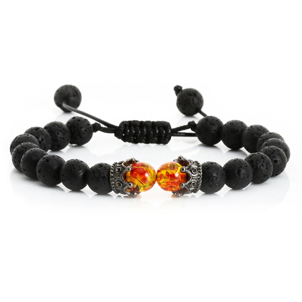 Black Volcanic Crown Bracelet Charm