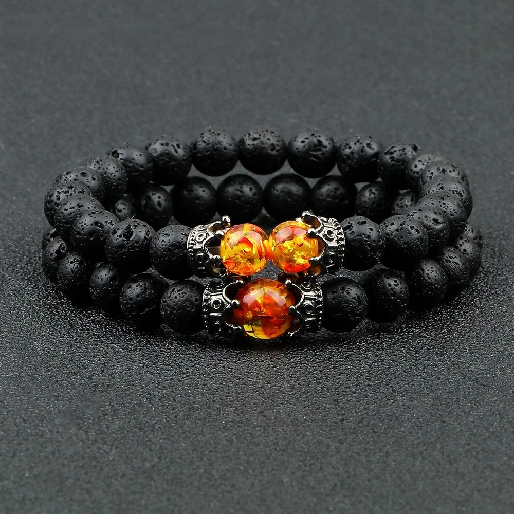 Black Volcanic Crown Bracelet Charm