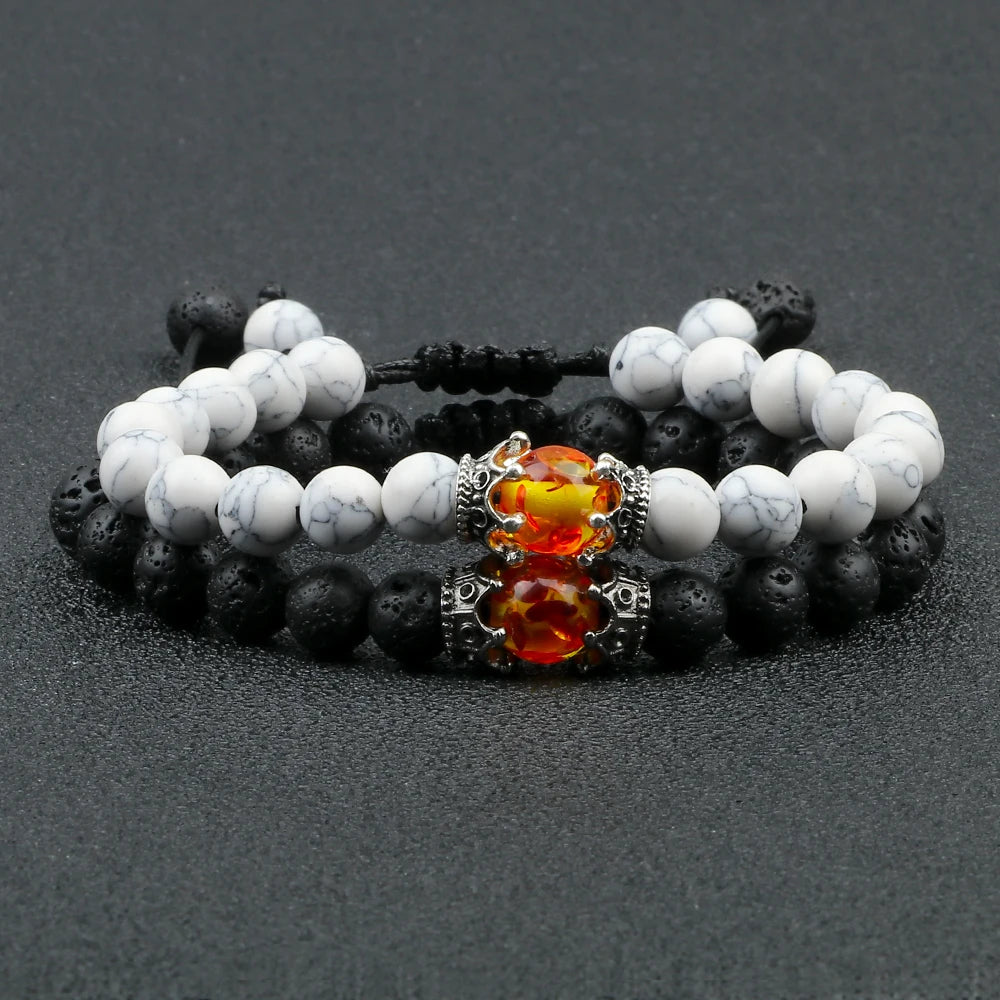 Black Volcanic Crown Bracelet Charm