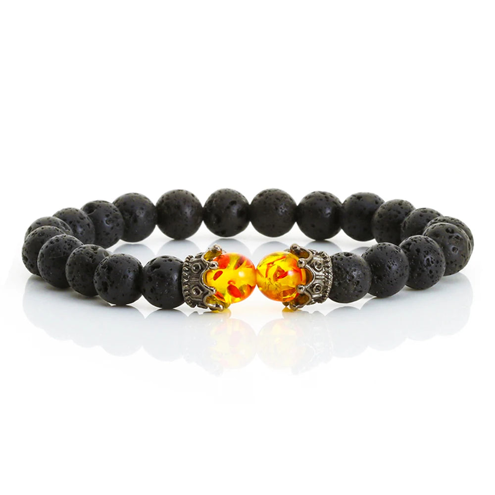 Black Volcanic Crown Bracelet Charm