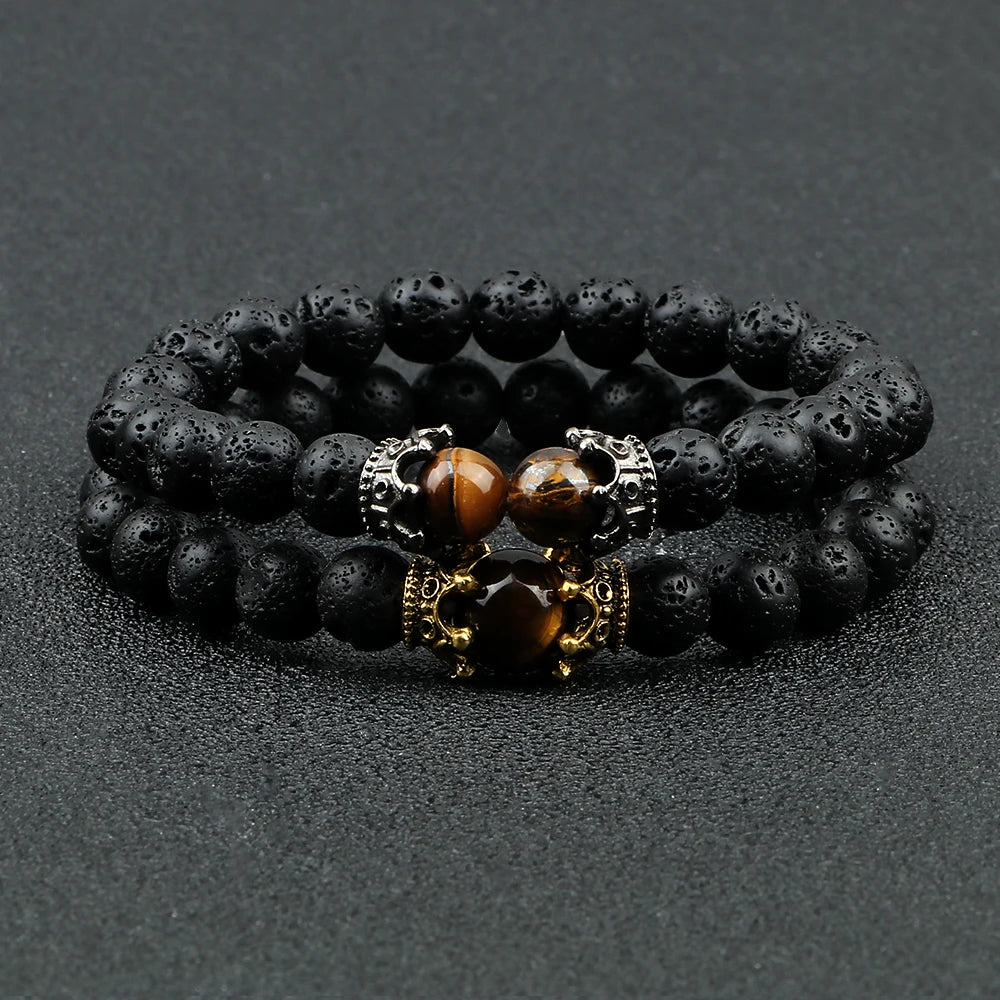 Black Volcanic Crown Bracelet Charm