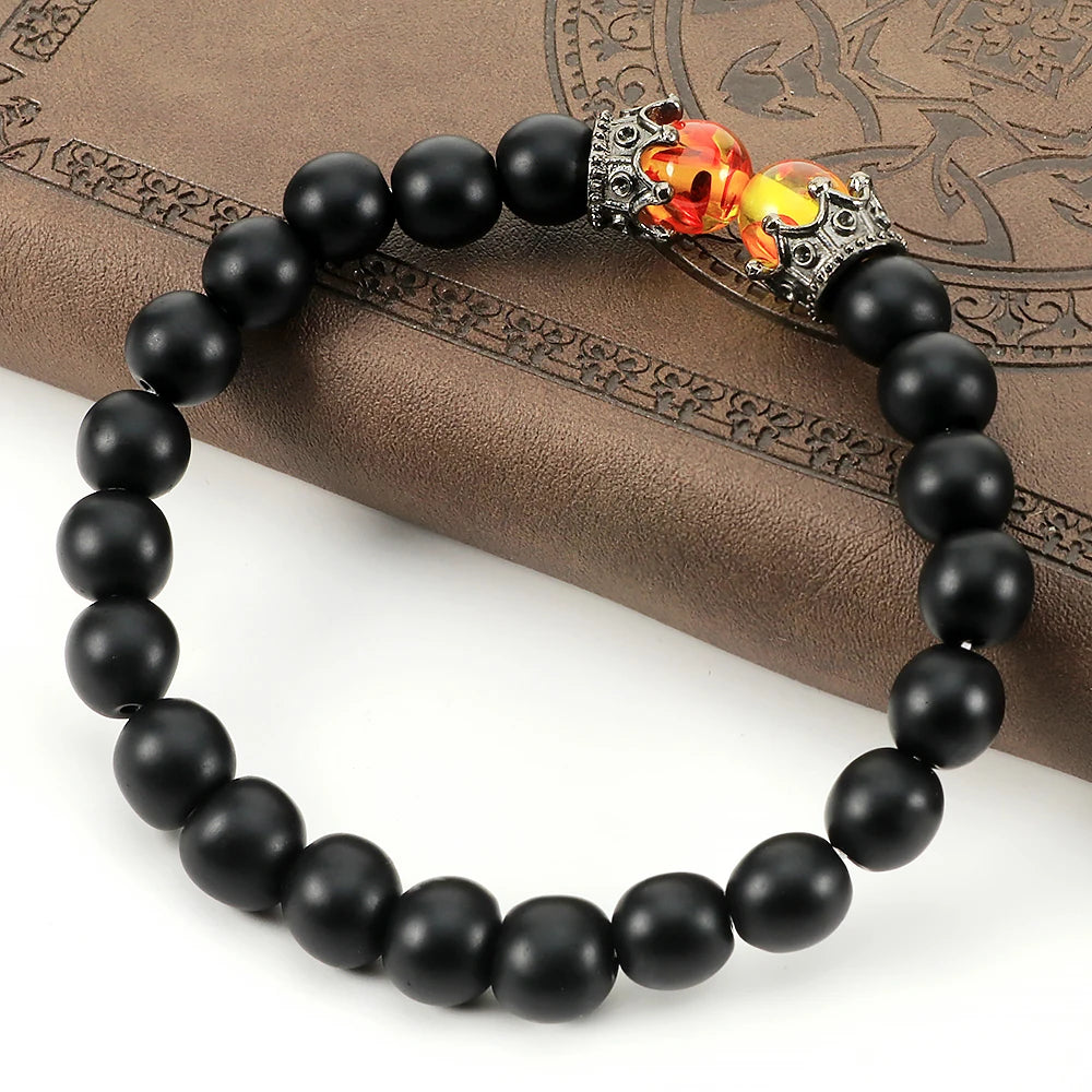Black Volcanic Crown Bracelet Charm