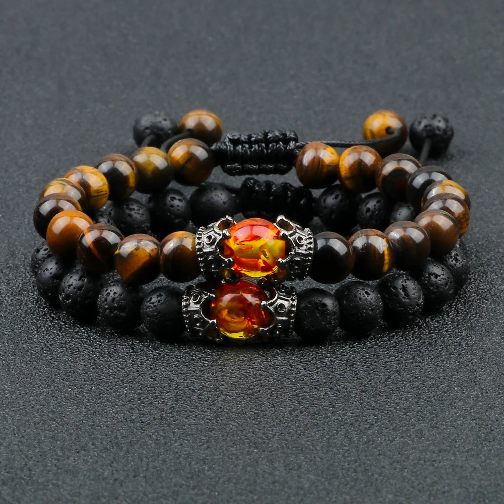 Black Volcanic Crown Bracelet Charm