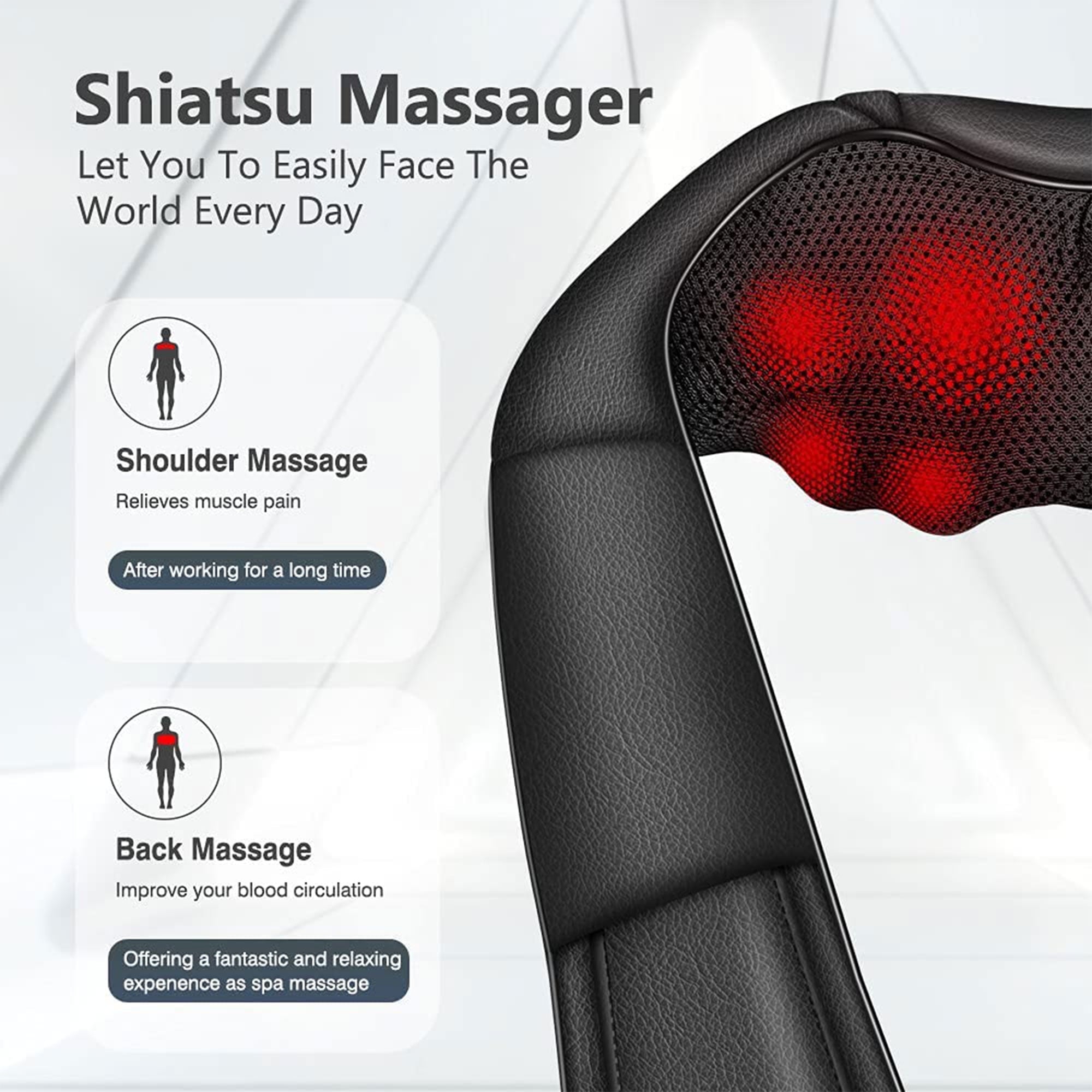 Neck and Back Massager with Soothing Heat