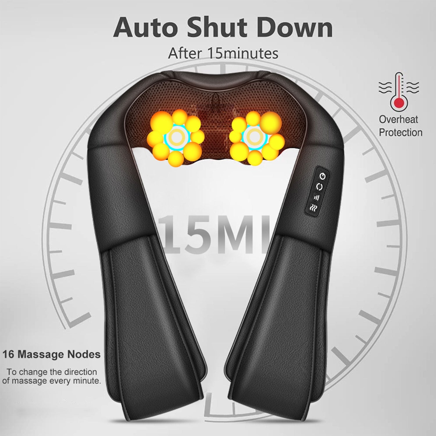 Neck and Back Massager with Soothing Heat