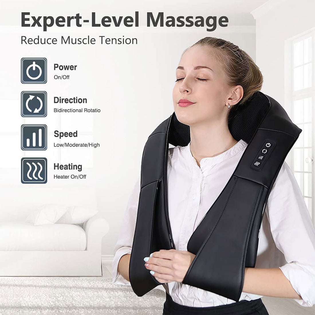 Neck and Back Massager with Soothing Heat