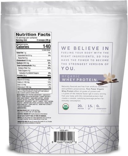 , Organic Miracle Whey Vanilla Protein Powder