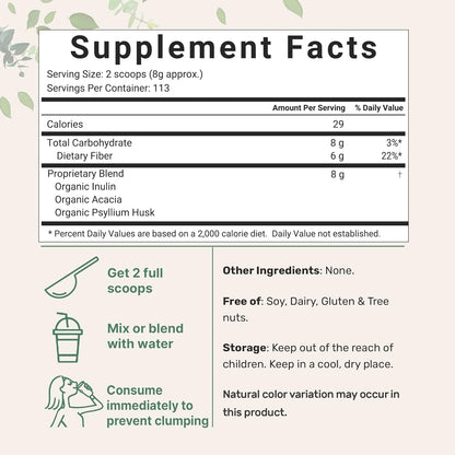 Organic Soluble Prebiotics Fiber Supplement 