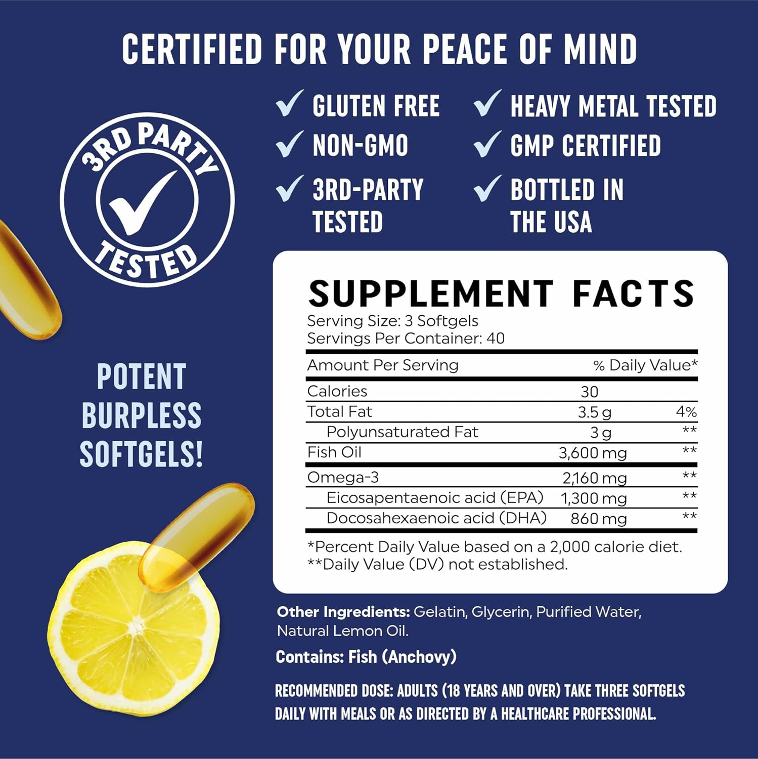 Triple Strength Omega 3 Fish Oil 