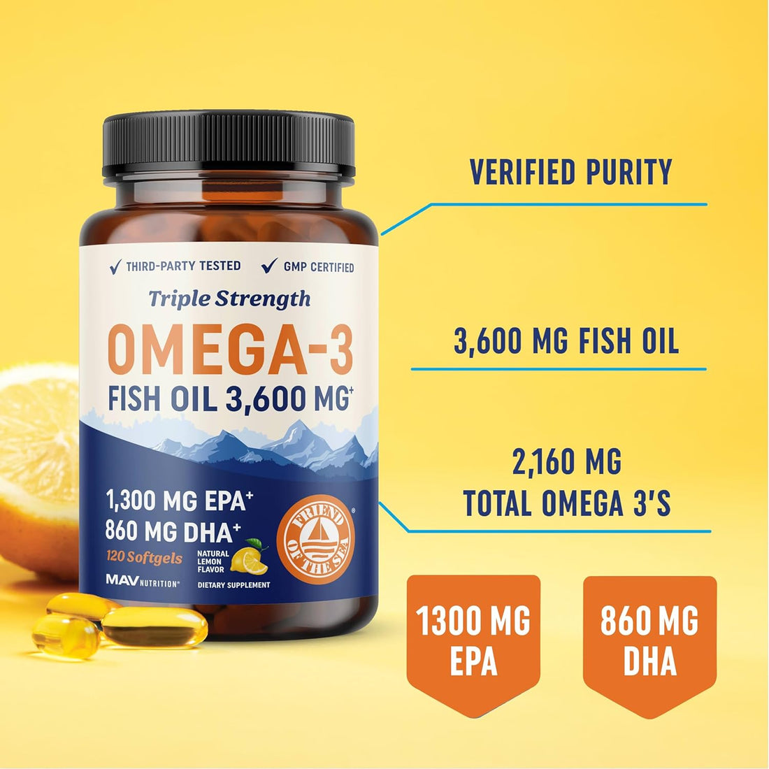 Triple Strength Omega 3 Fish Oil 