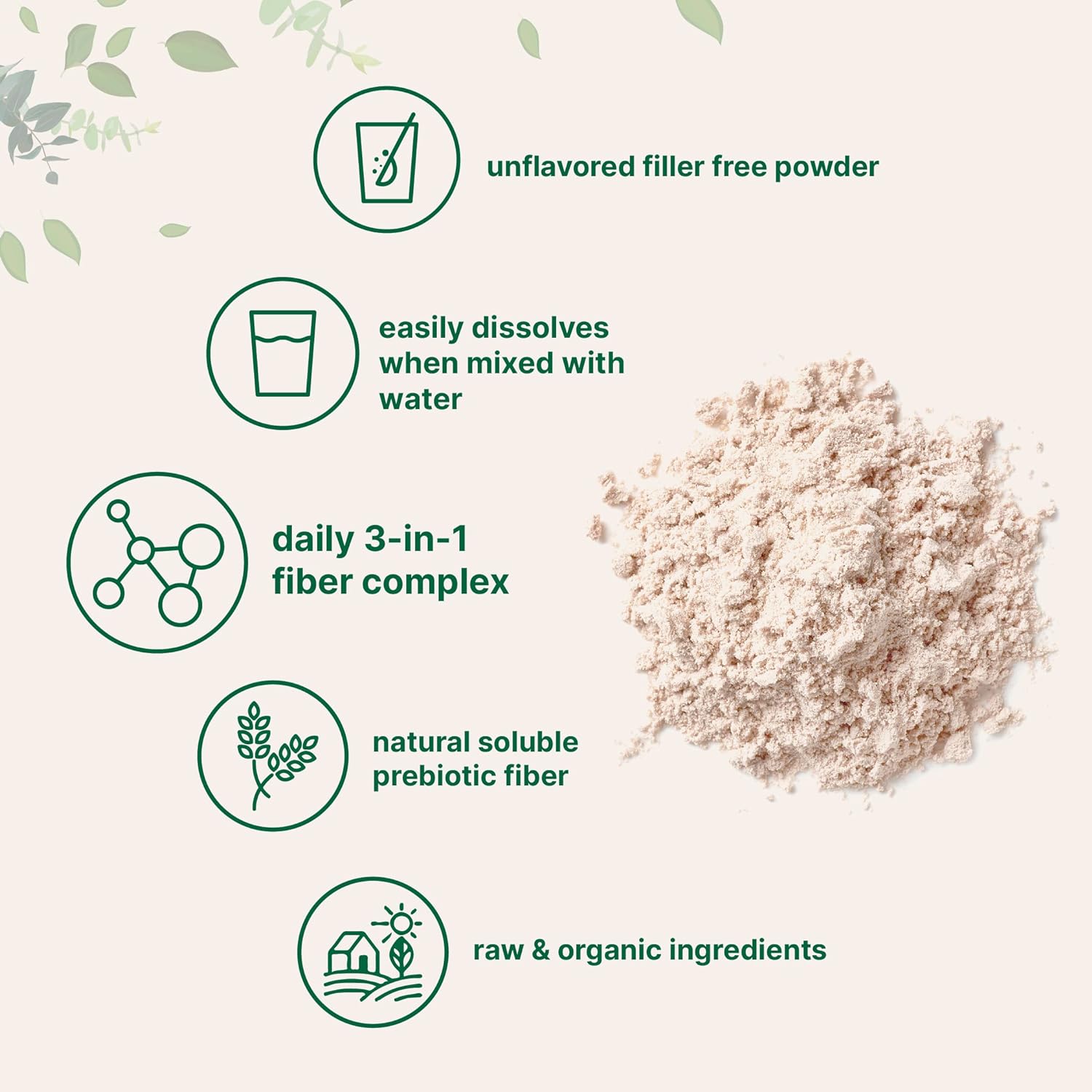 Organic Soluble Prebiotics Fiber Supplement 