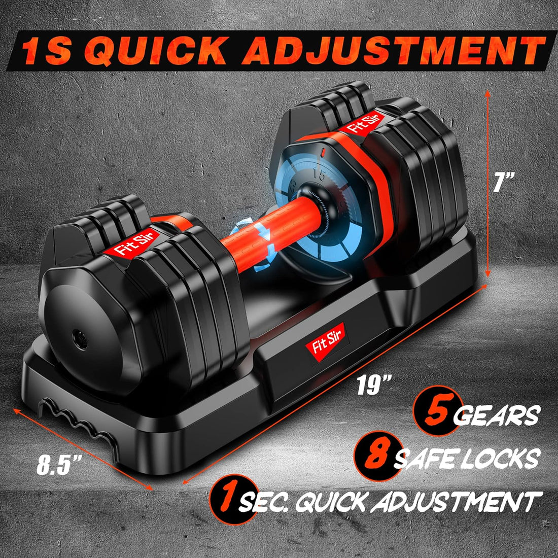 Single Adjustable Dumbbell 55LB,  Weights Dumbbells Set 15~55Lb Increment