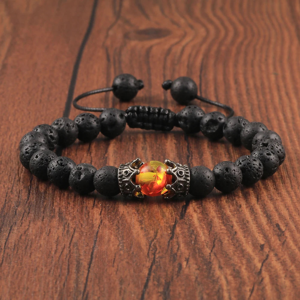 Black Volcanic Crown Bracelet Charm 