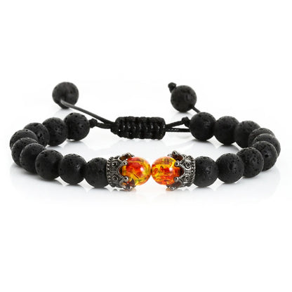 Black Volcanic Crown Bracelet Charm 