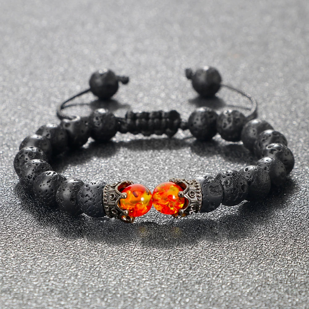 Black Volcanic Crown Bracelet Charm 