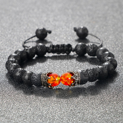 Black Volcanic Crown Bracelet Charm 