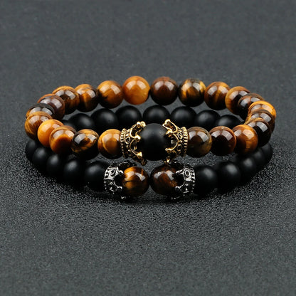 Black Volcanic Crown Bracelet Charm 