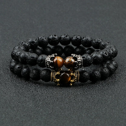 Black Volcanic Crown Bracelet Charm 