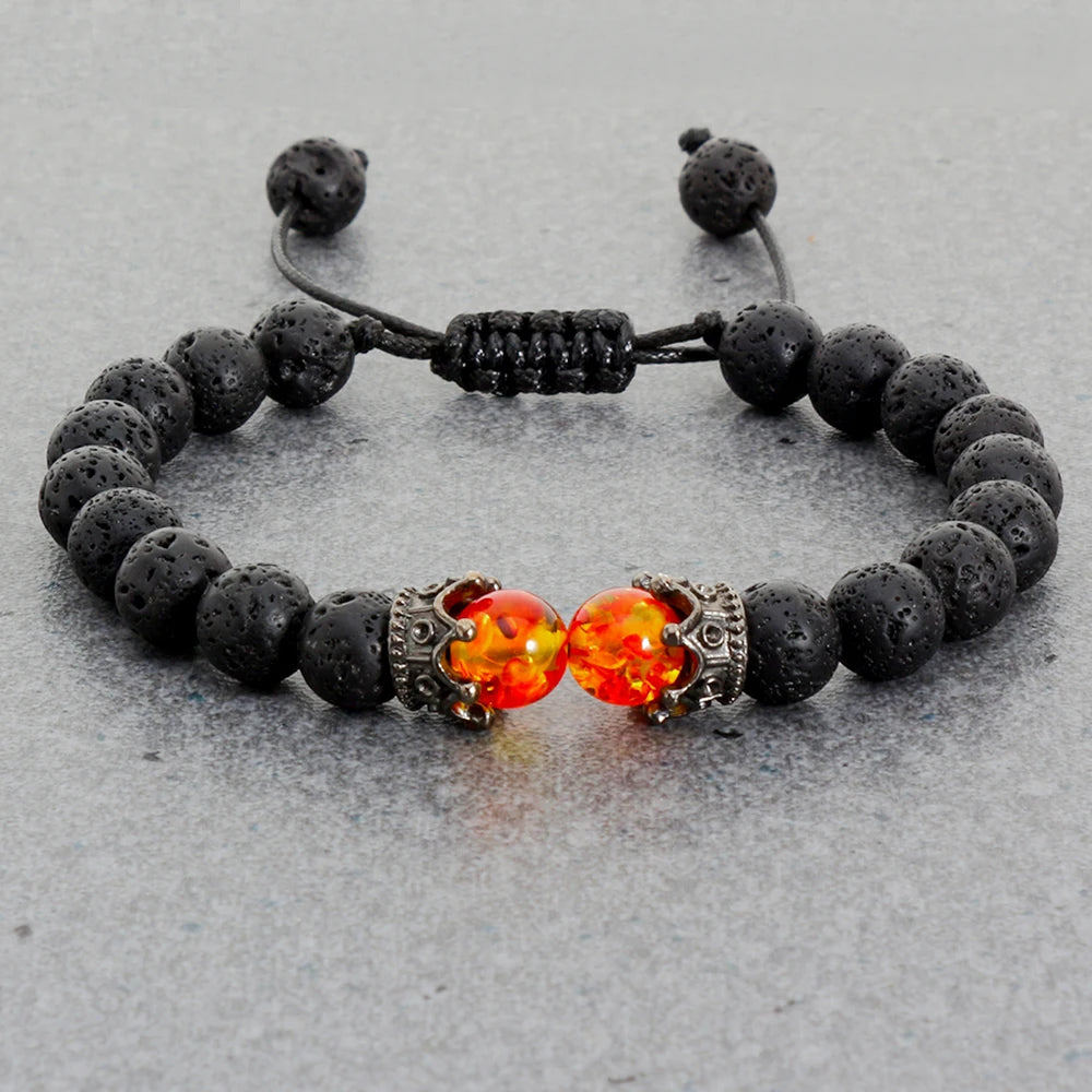 Black Volcanic Crown Bracelet Charm 