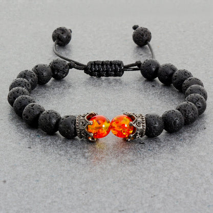 Black Volcanic Crown Bracelet Charm 