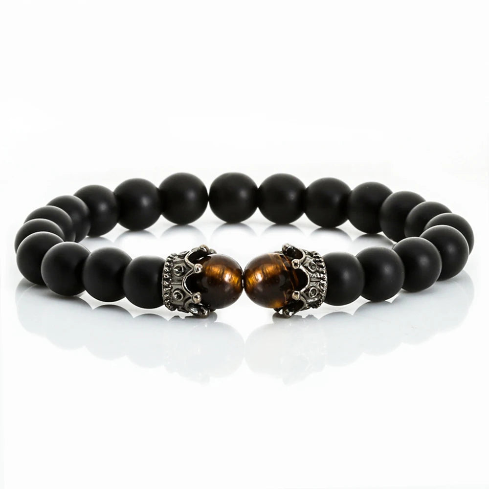 Black Volcanic Crown Bracelet Charm 