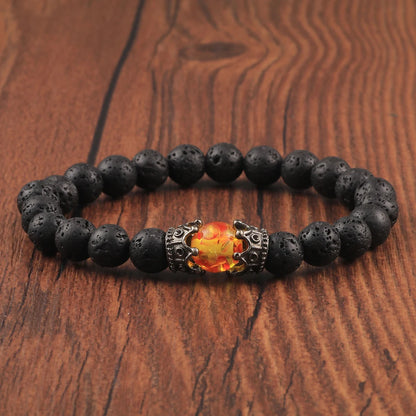 Black Volcanic Crown Bracelet Charm 