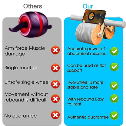 Abdominal Wheel Automatic Rebound Including APP Sports Fitness Equipment